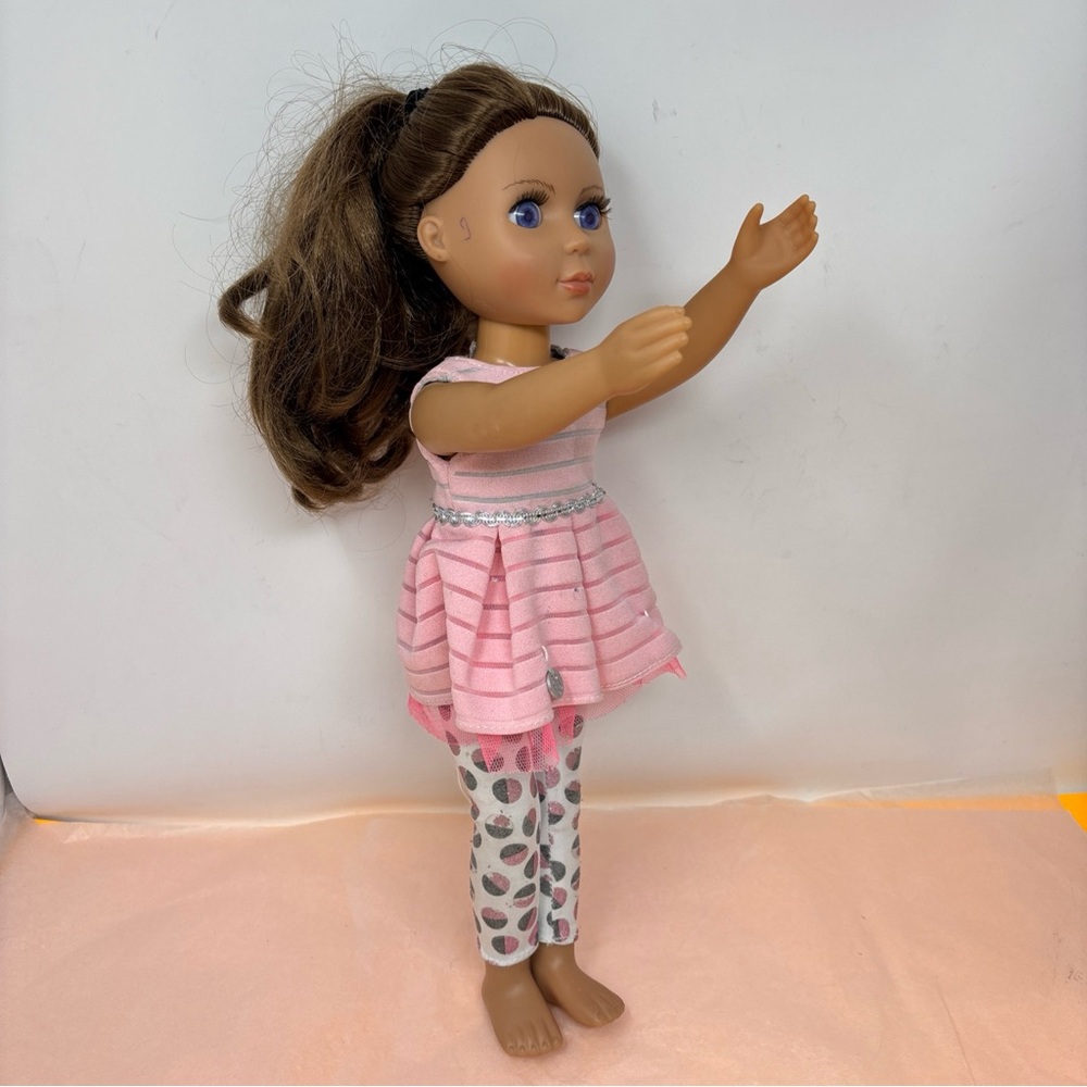 Pink Fashion Doll with Patterned Leggings - Kids Toy • has defects: ink ✍️ mark - Picture 2 of 8